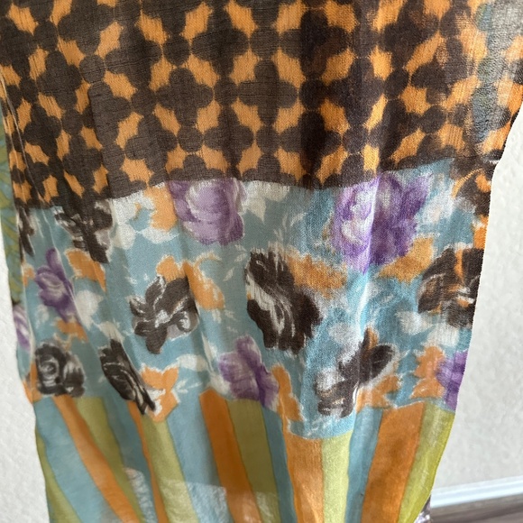 SAACHI Wool Silk Scarf Wrap Shawl  Floral Paisley Print - Picture 6 of 8